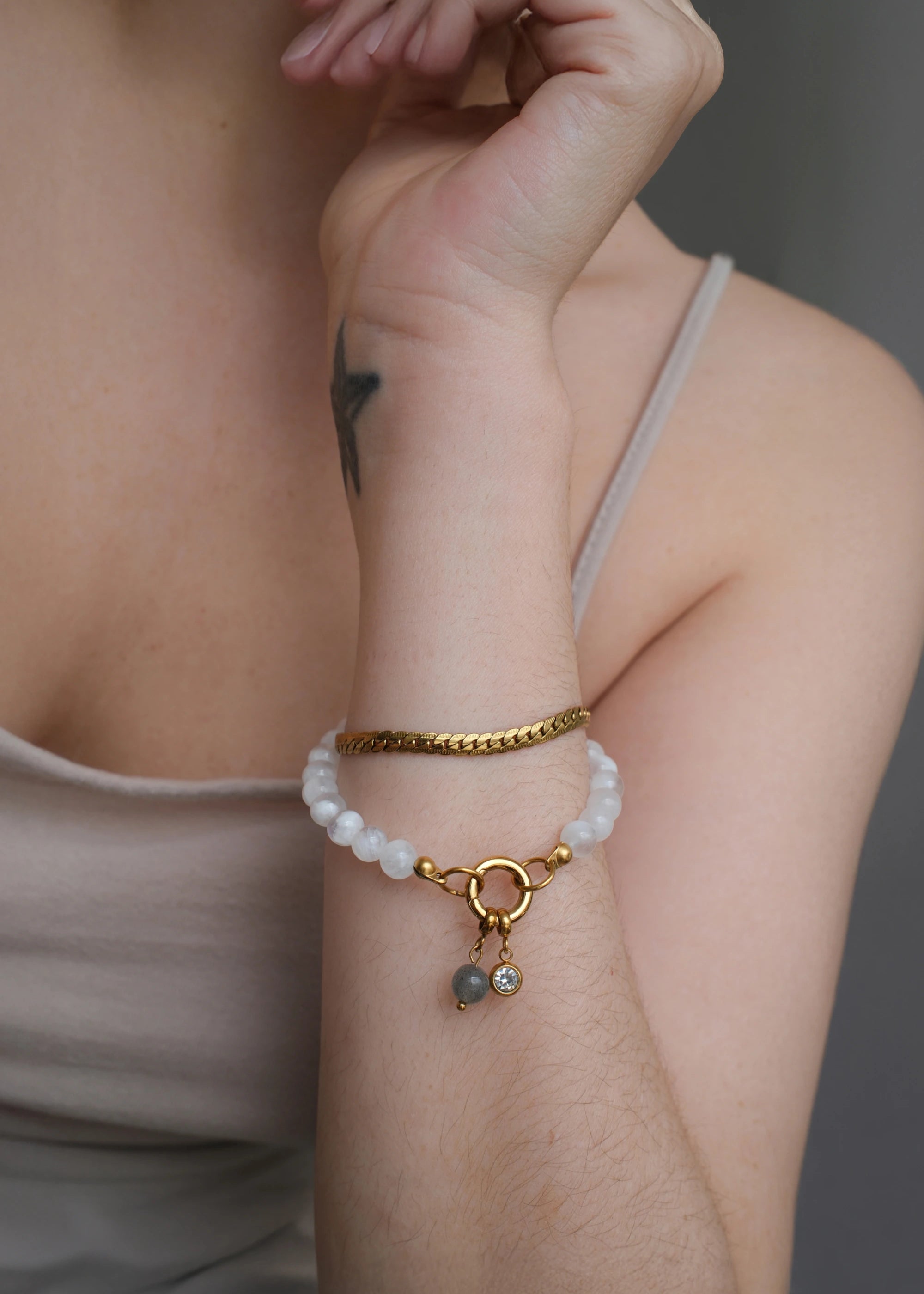 Brazalete Moonstone Labradorite Set