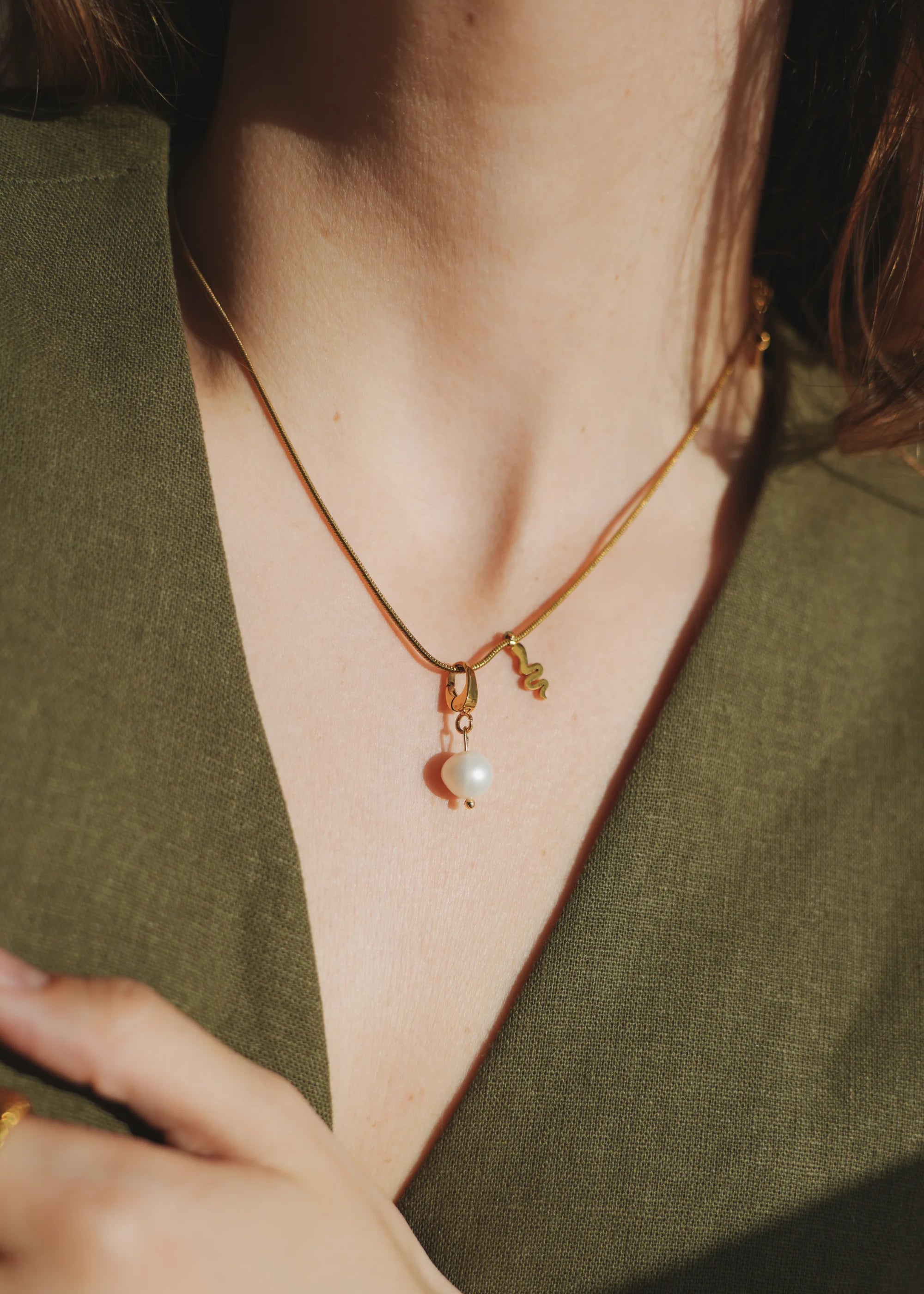 Natural Pearl Clip-On Charm