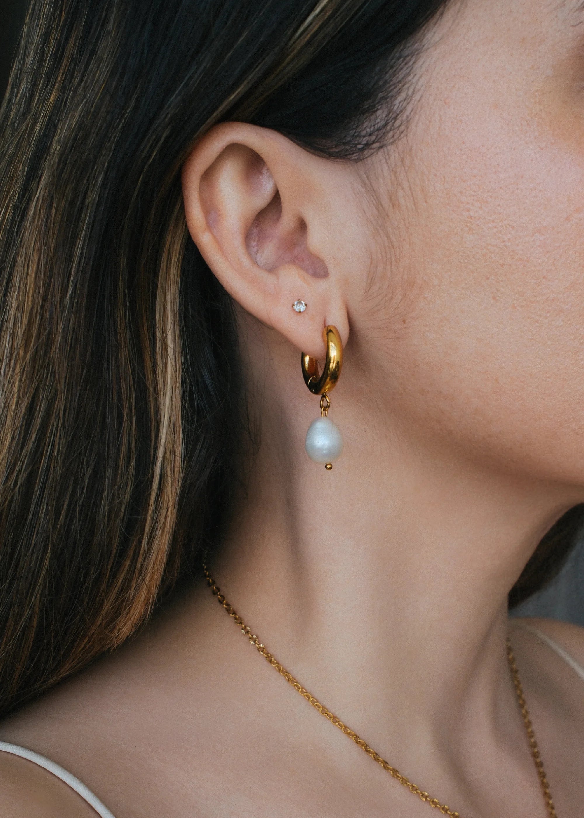 The Pearl Hoop Earring